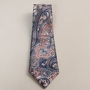The American Edition Paisley Tie Vintage Pink Teal Blue Shine Made in USA